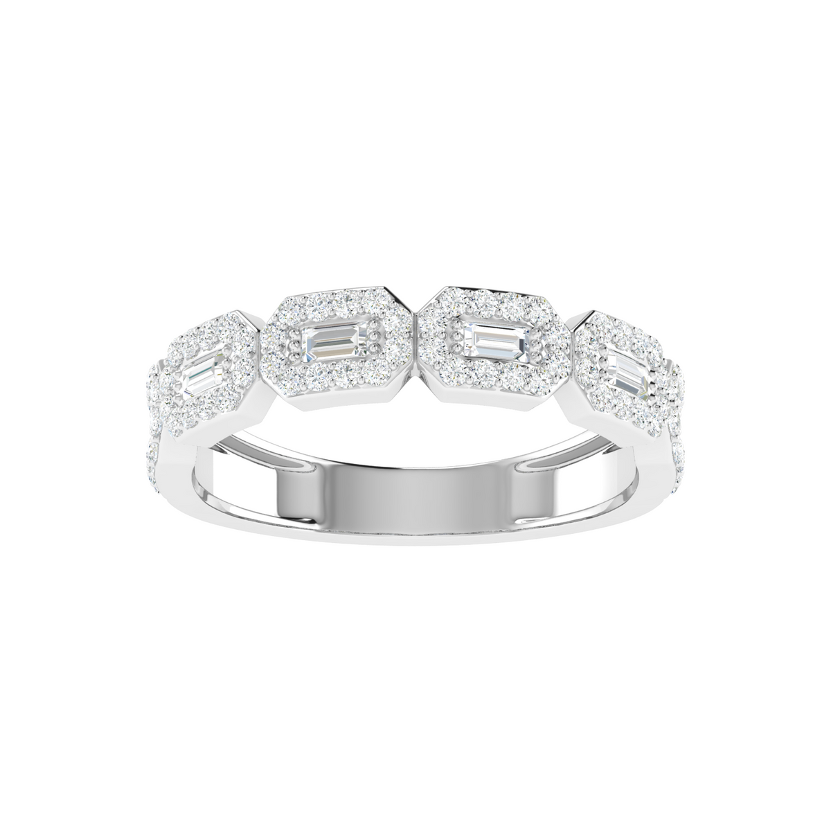 Majestic Baguette Panel Diamond Ring