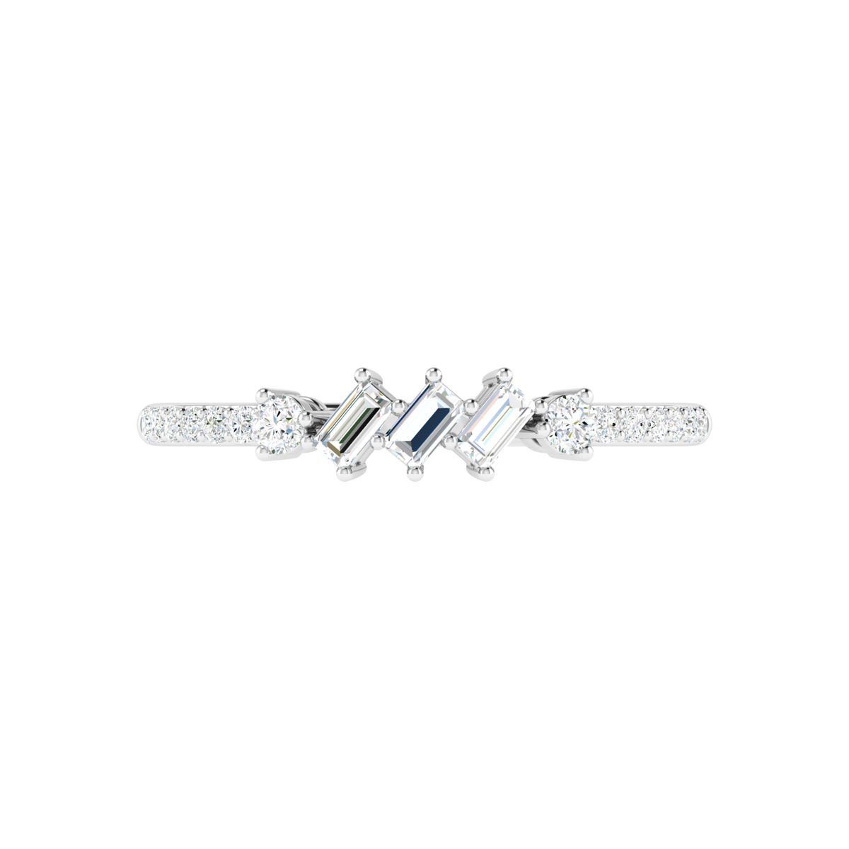 Diagonal Luxe Baguette Diamond Ring