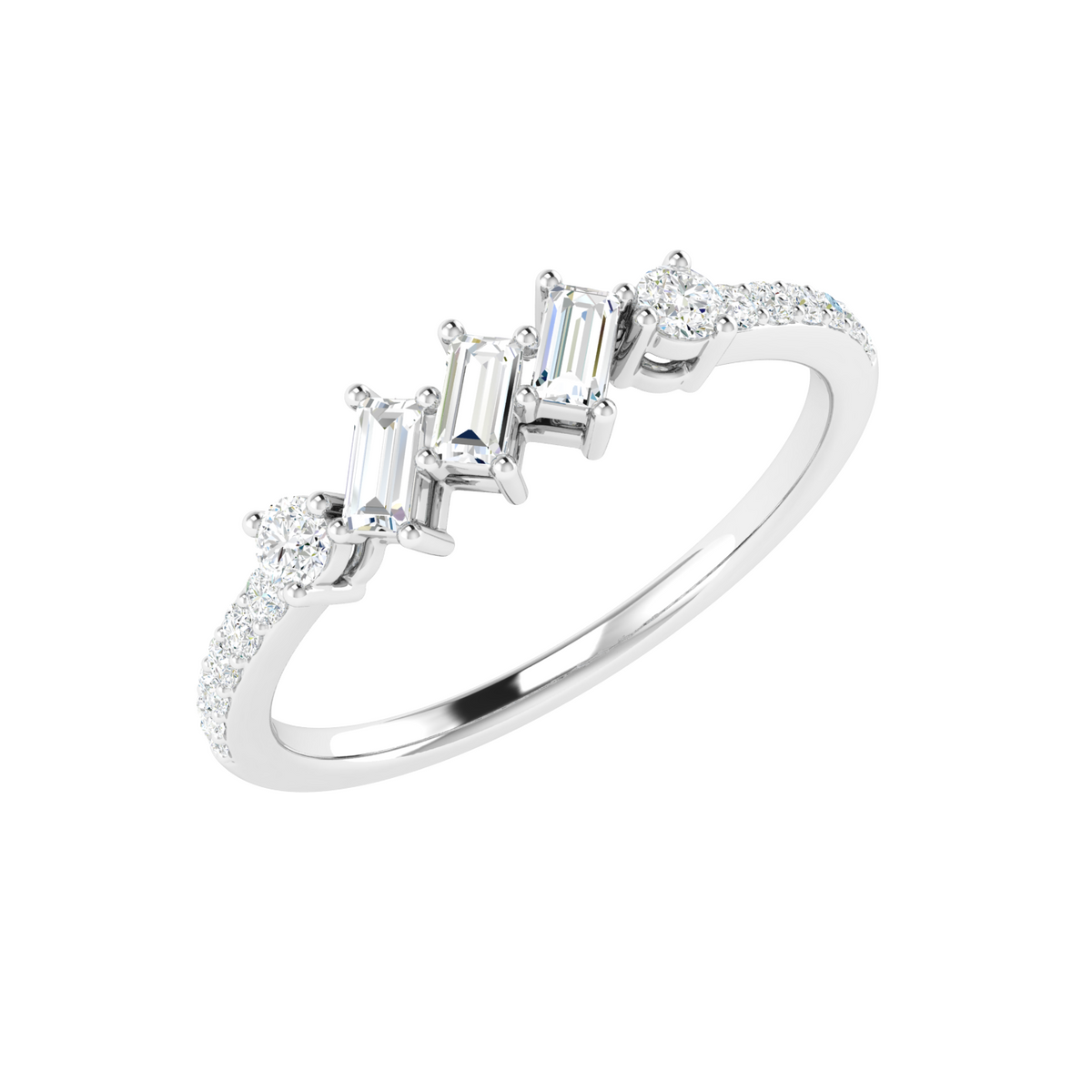 Diagonal Luxe Baguette Diamond Ring