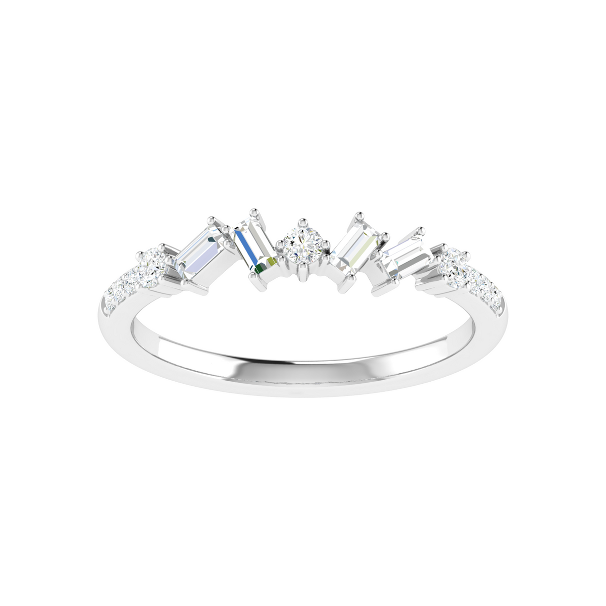 Avant Angled Baguette Diamond Ring
