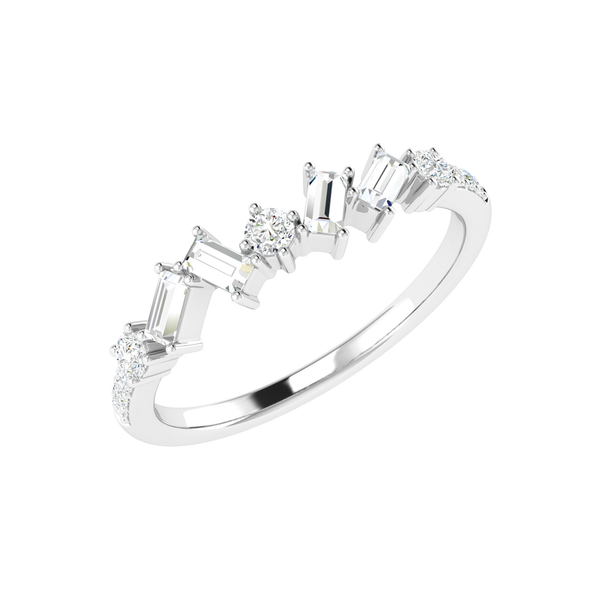Avant Angled Baguette Diamond Ring