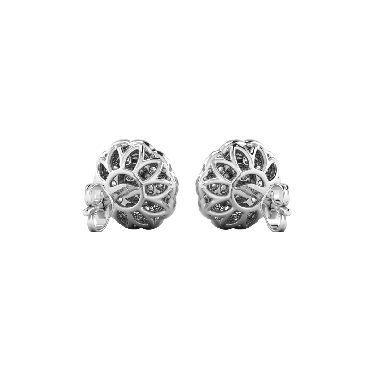 Rosette Halo Diamond Earrings