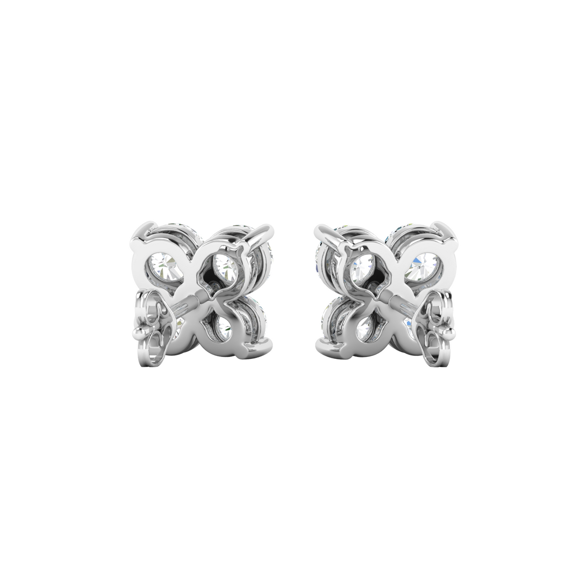 Flutter light Butterfly Stud Diamond Earrings