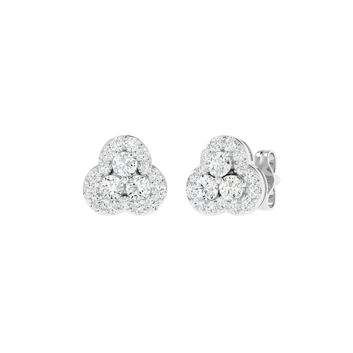 Trinity Clover Glow Diamond Earrings