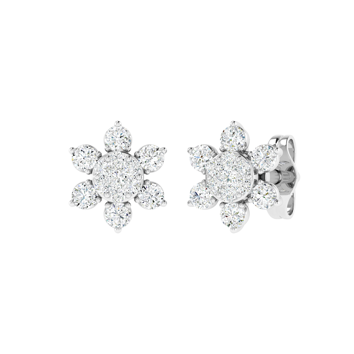 Six-Petal Diamond Stud