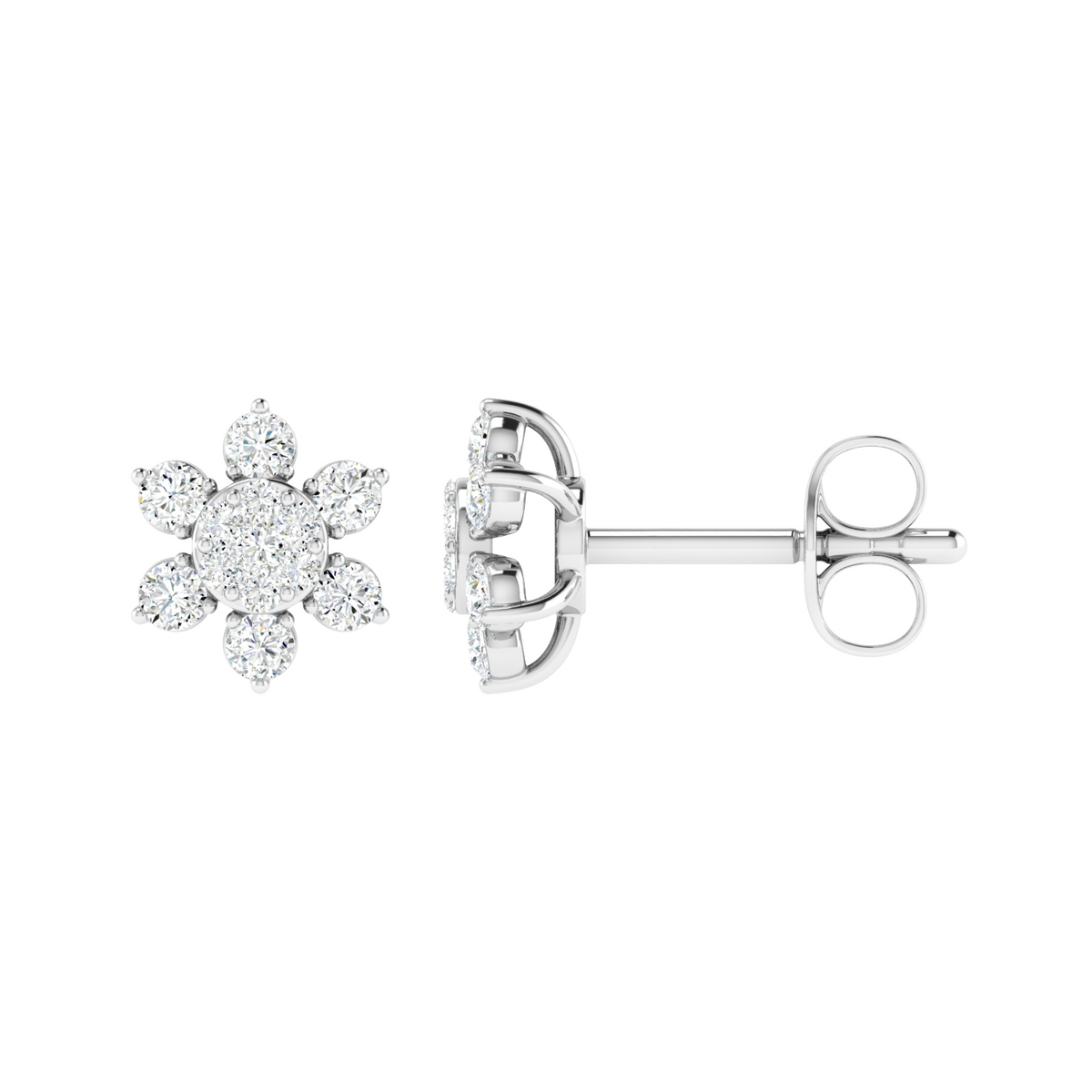 Six-Petal Diamond Stud