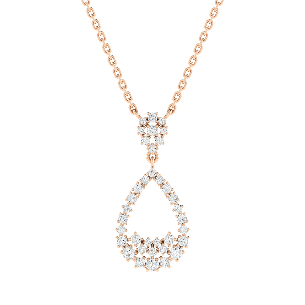 Aurora Pear Cascade Diamond Necklace