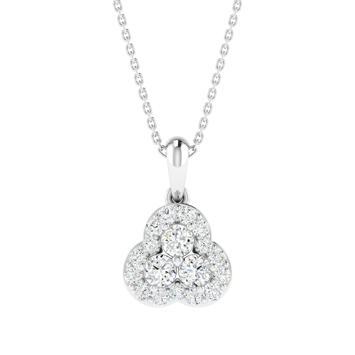 Trinity Clover Glow Diamond Pendant