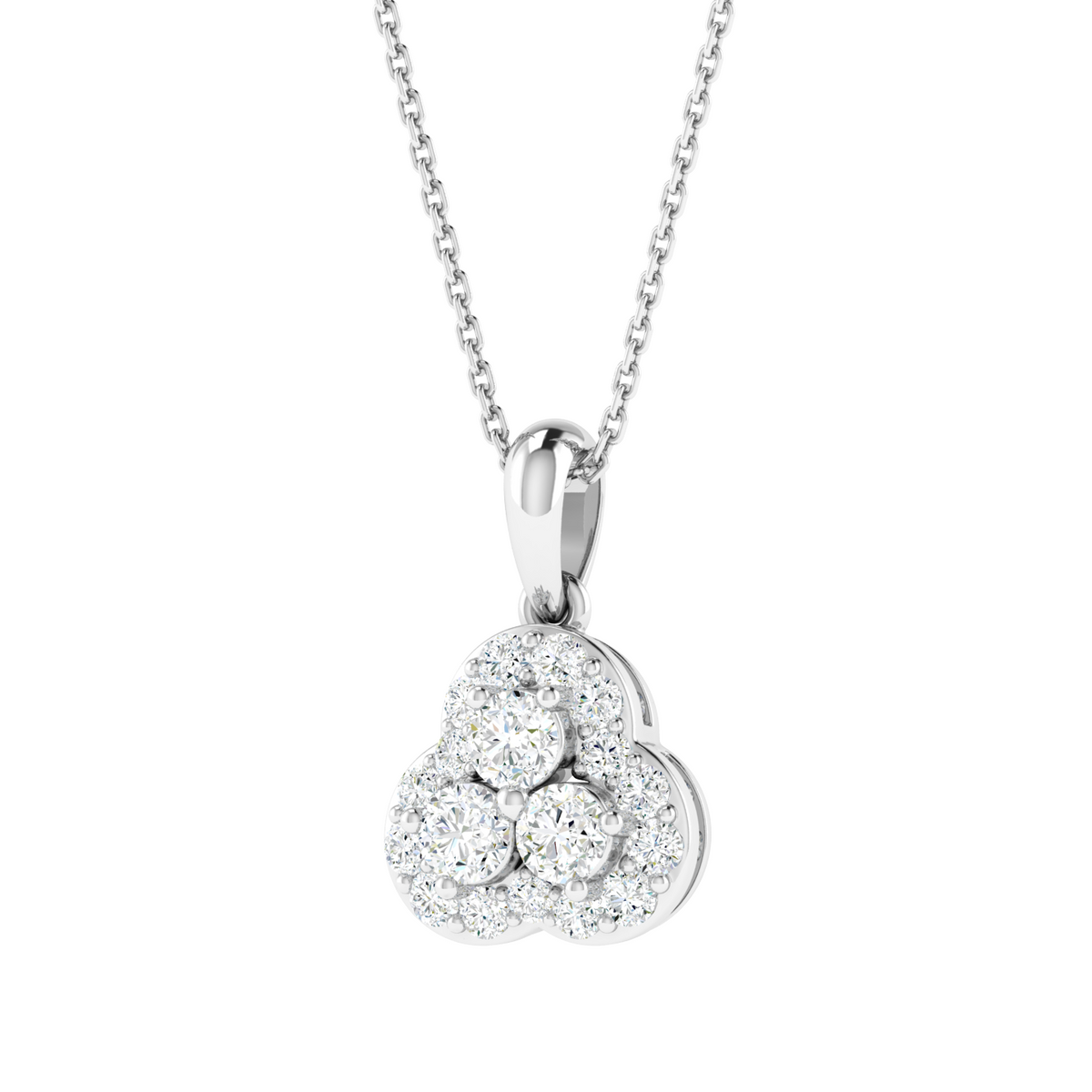 Trinity Clover Glow Diamond Pendant