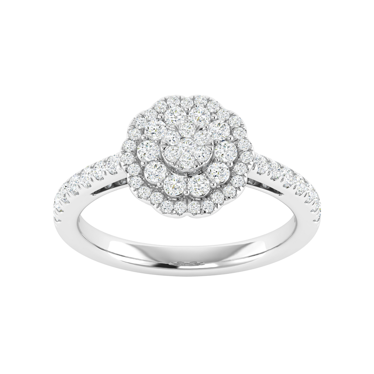Rosette Halo Diamond Ring
