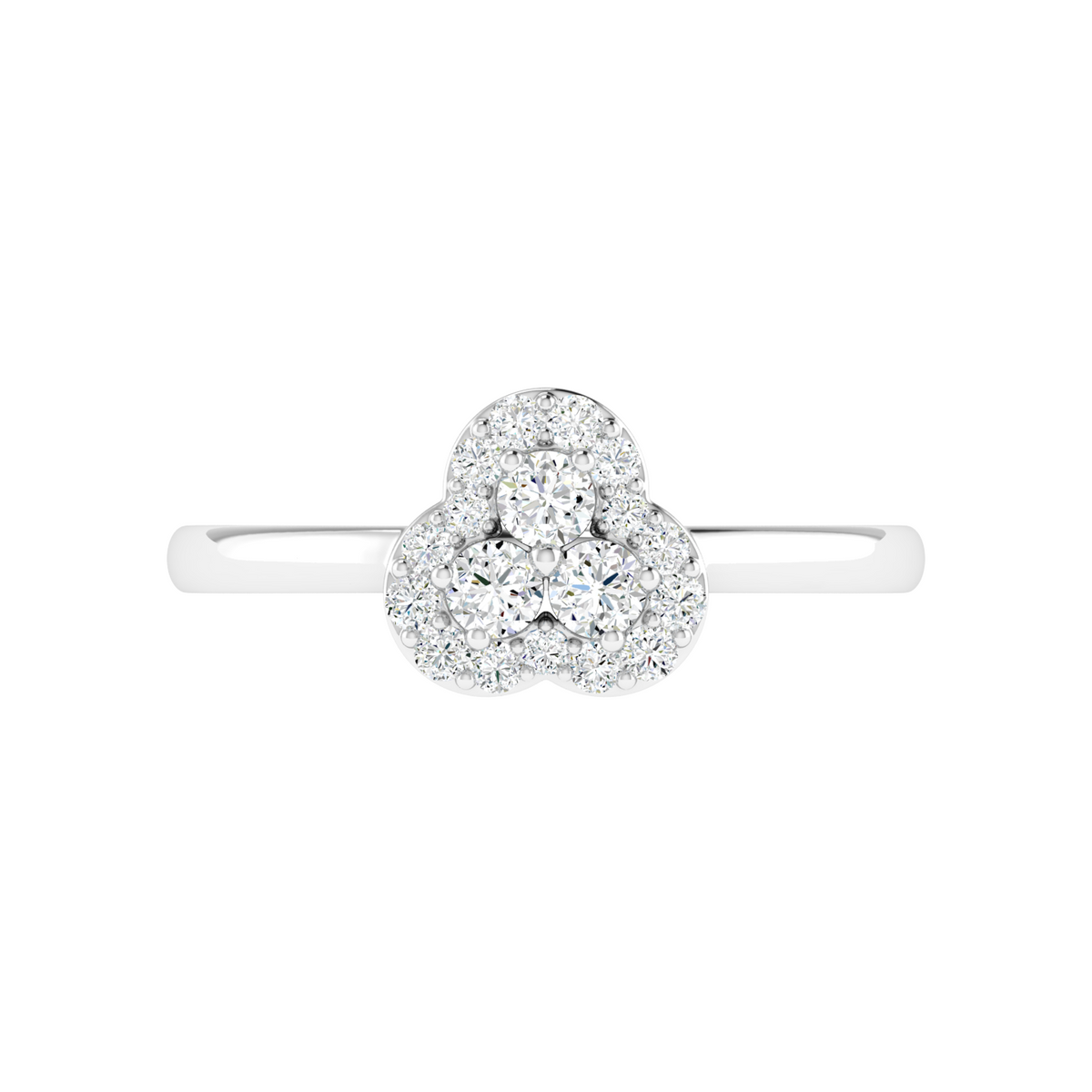 Trinity Clover Glow Diamond Ring