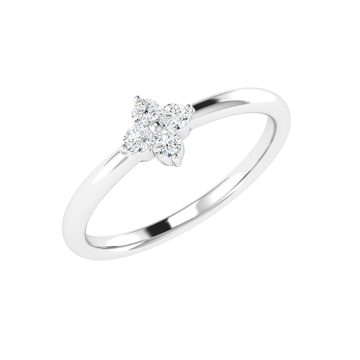 Clover Petite Diamond Ring