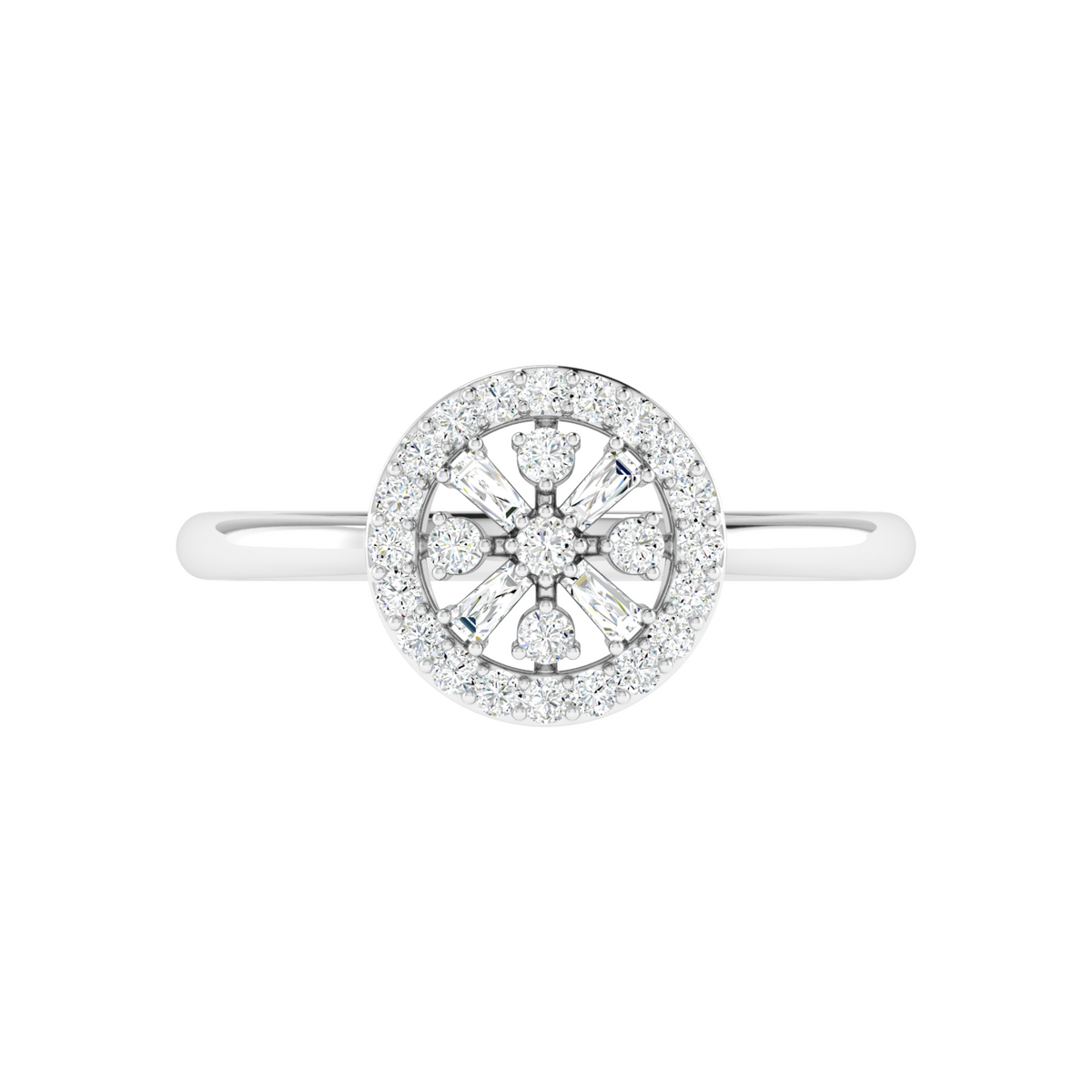 Soleil Floral Disc Diamond Ring