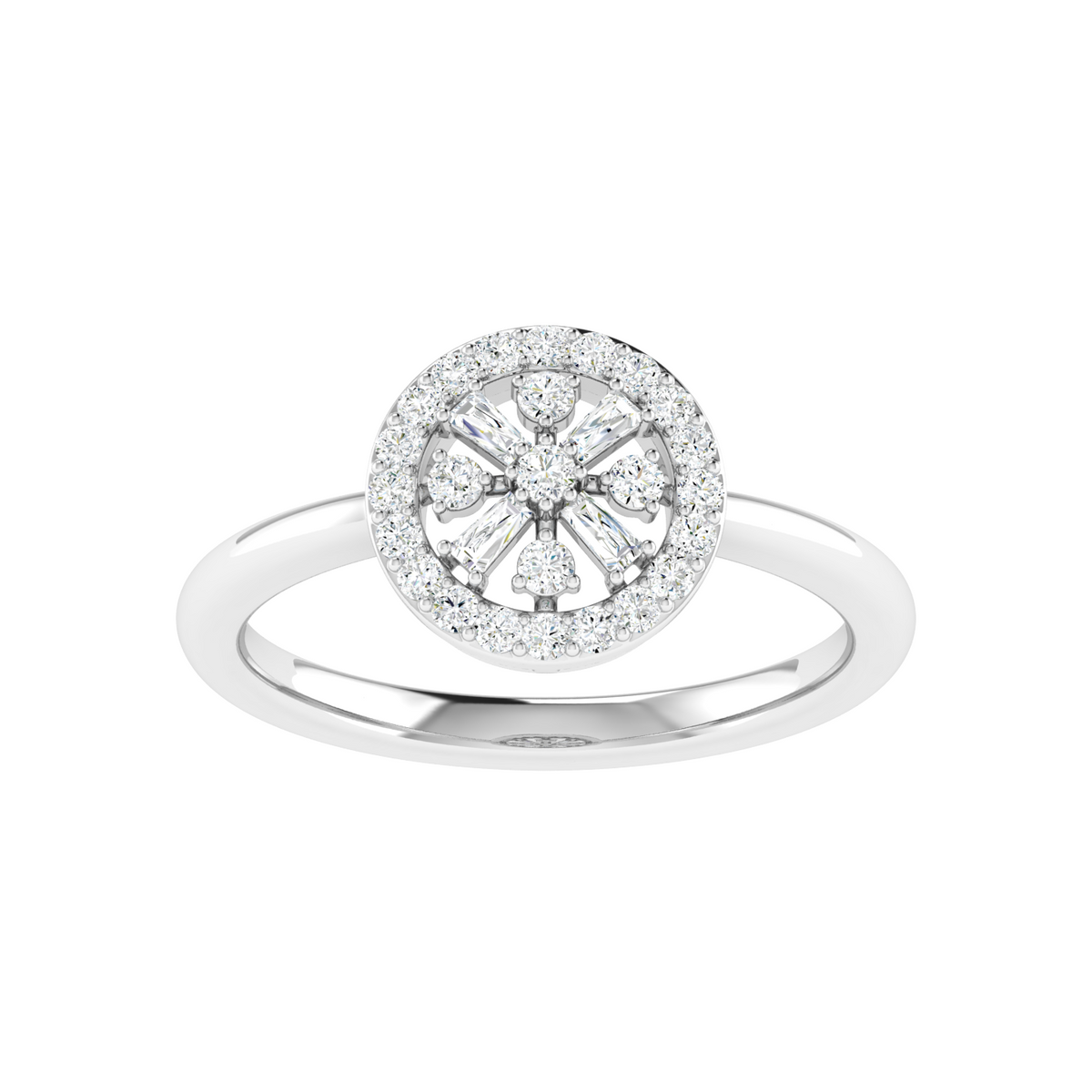Soleil Floral Disc Diamond Ring