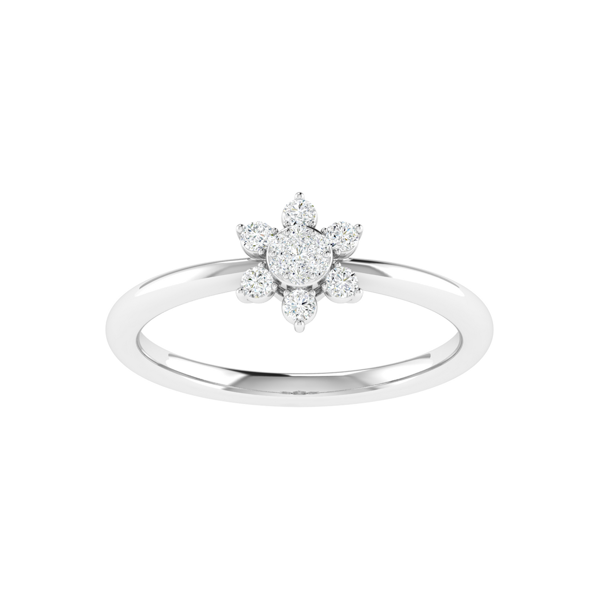 Six-Petal Diamond Ring