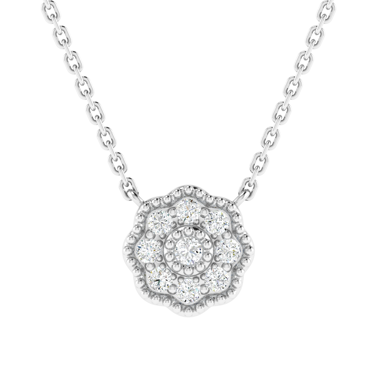 Vintage Rose Medallion Diamond Pendant