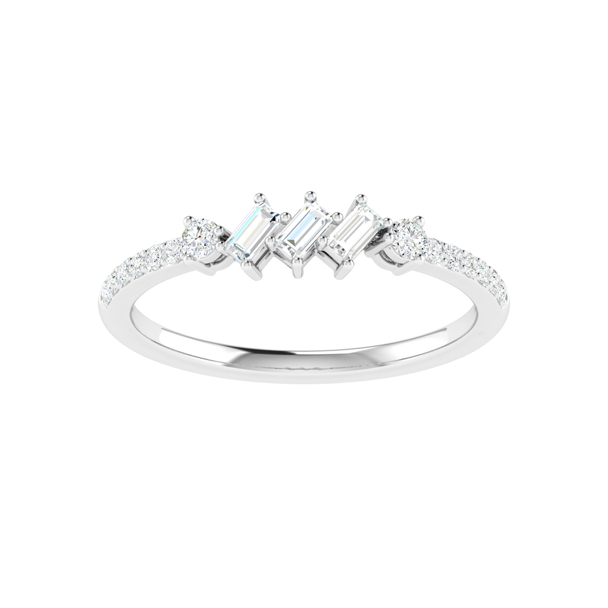 Diagonal Luxe Baguette Diamond Ring