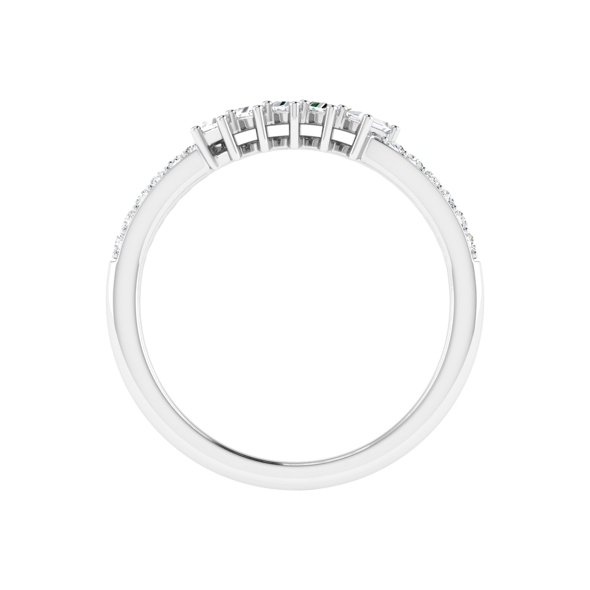 Sleek Slant Baguette Diamond Ring