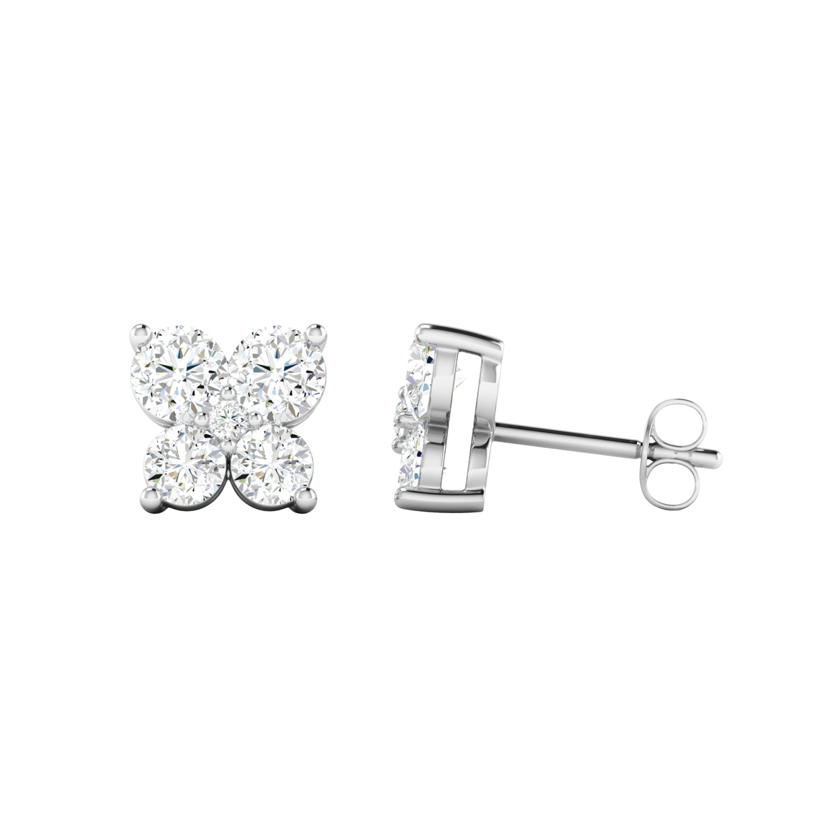 Flutter light Butterfly Stud Diamond Earrings