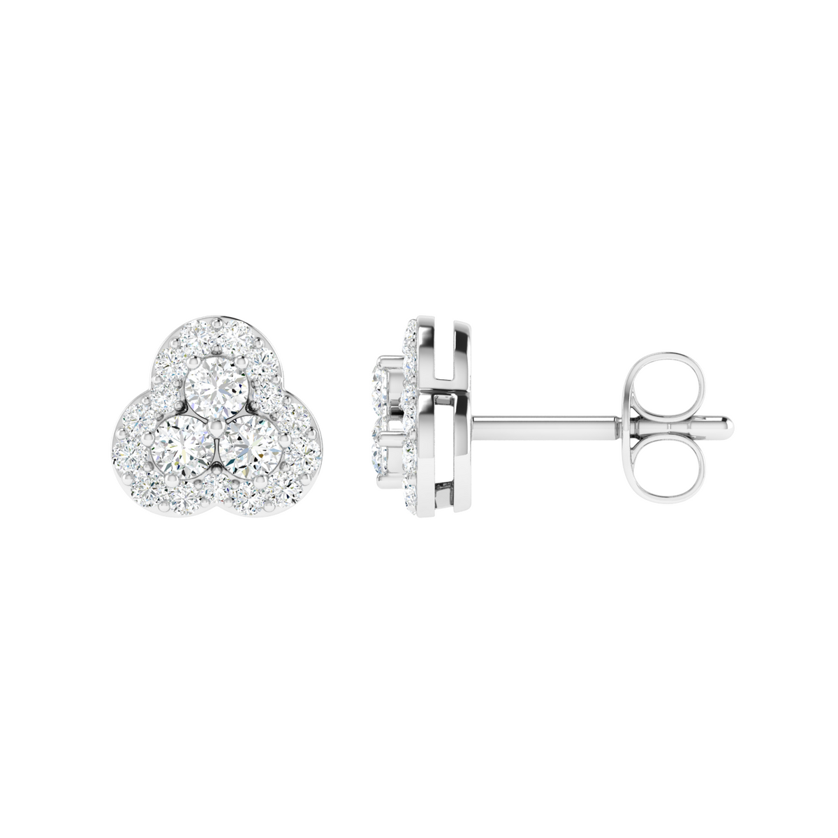 Trinity Clover Glow Diamond Earrings