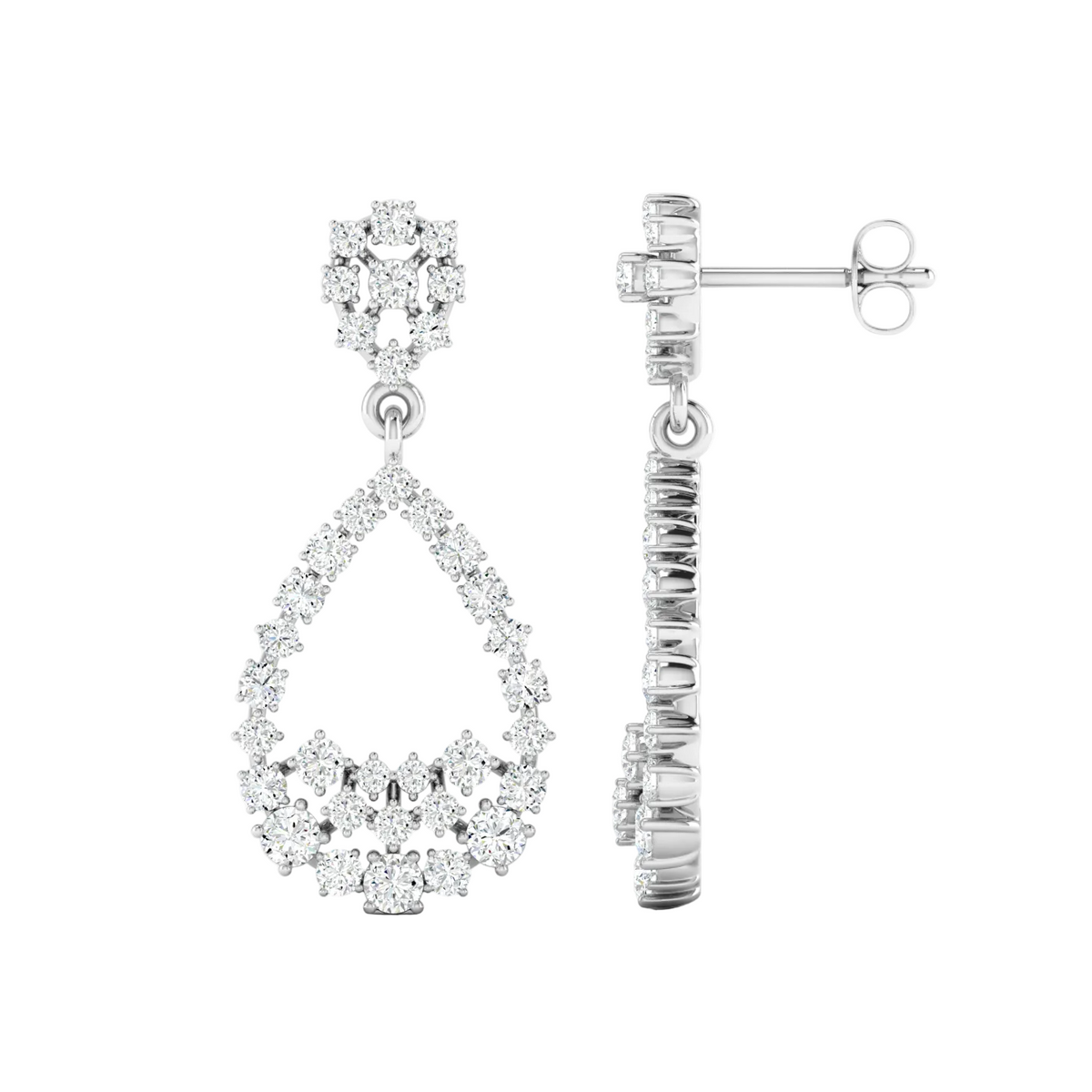 Aurora Pear Cascade Diamond Earrings