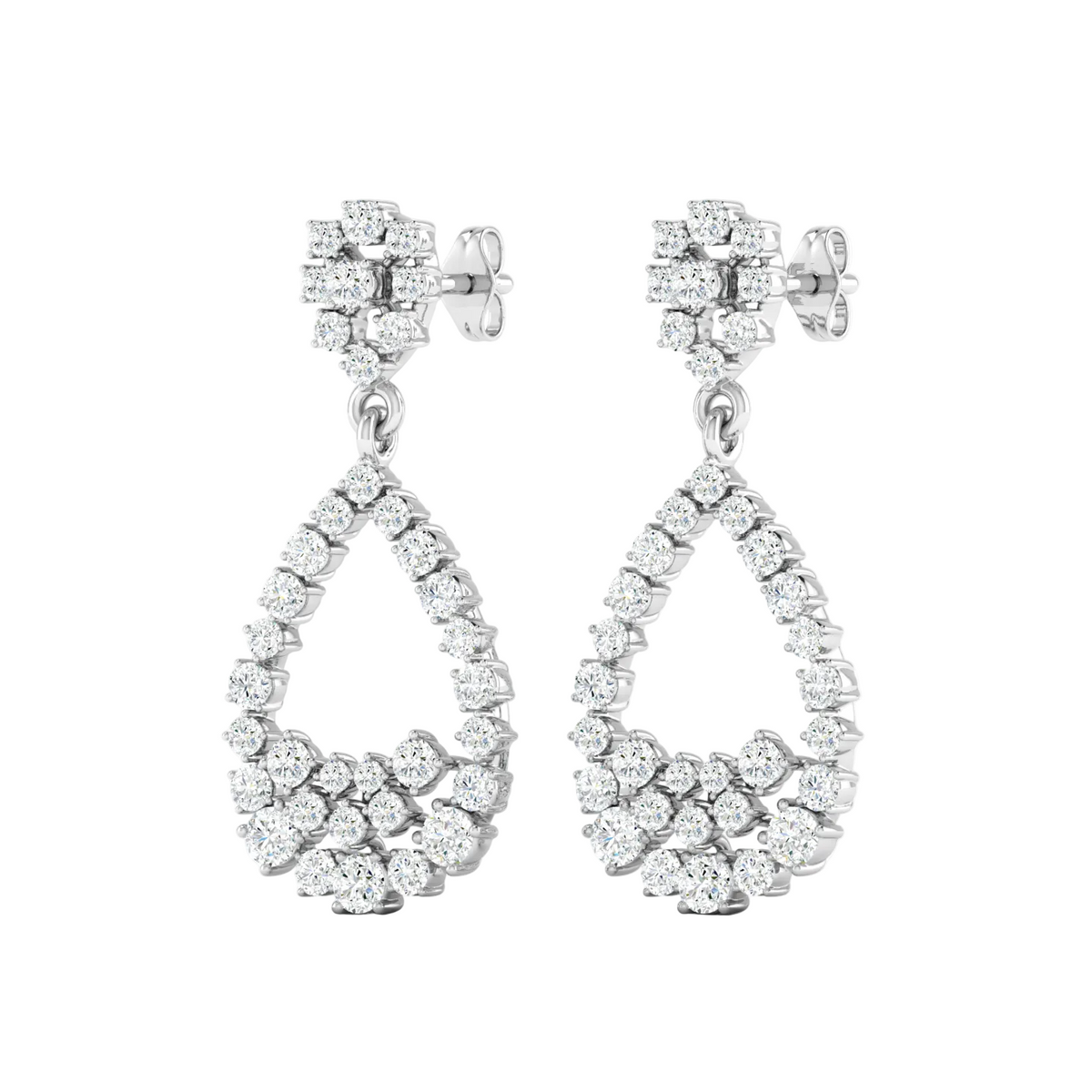 Aurora Pear Cascade Diamond Earrings