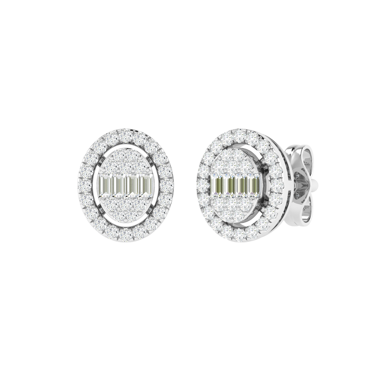 Opaline Medallion Diamond Stud