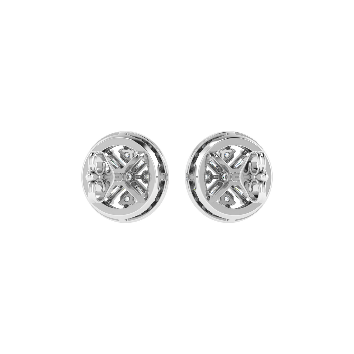 Soleil Floral Disc Diamond Studs