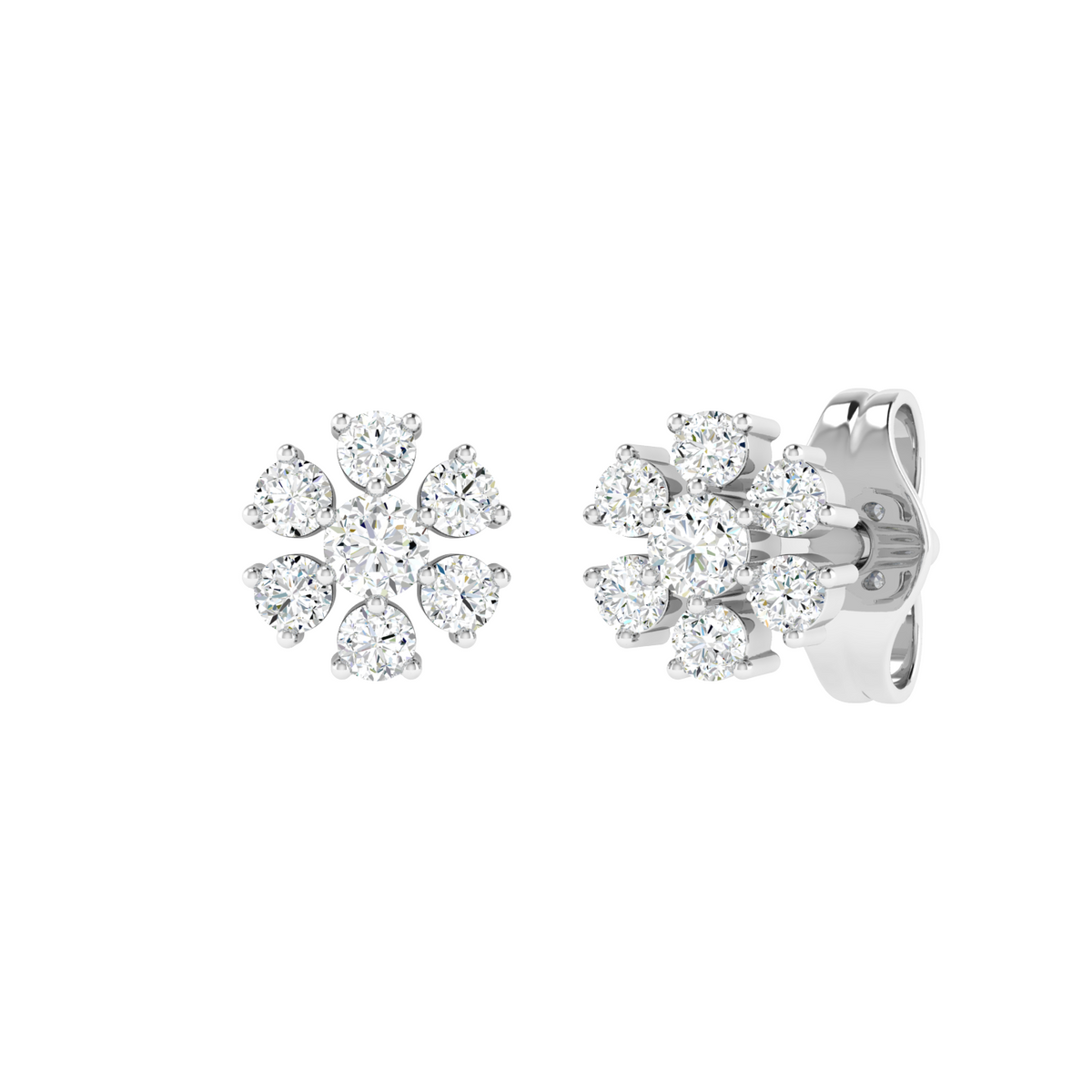 Snowpetal Charm Diamond Stud