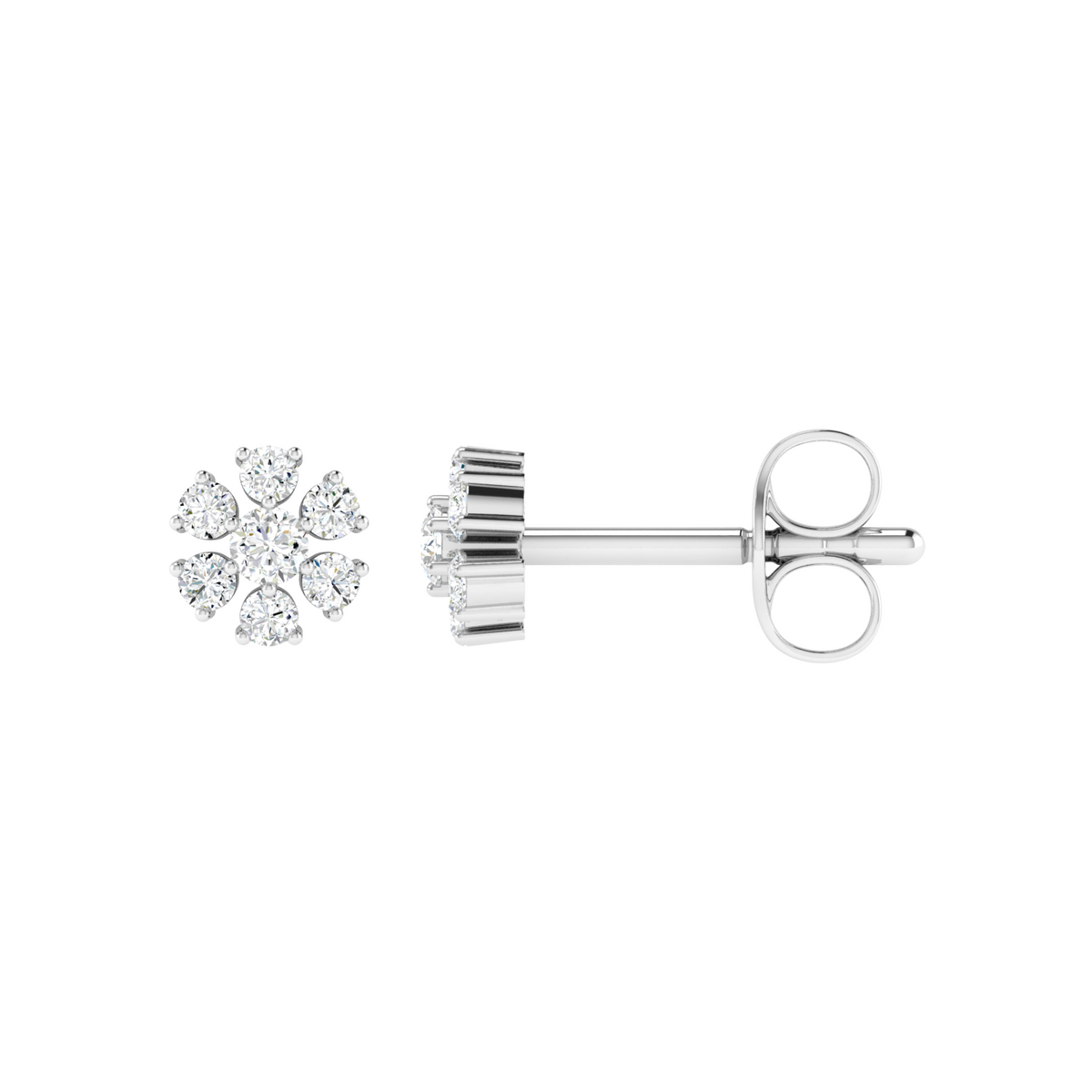 Snowpetal Charm Diamond Stud