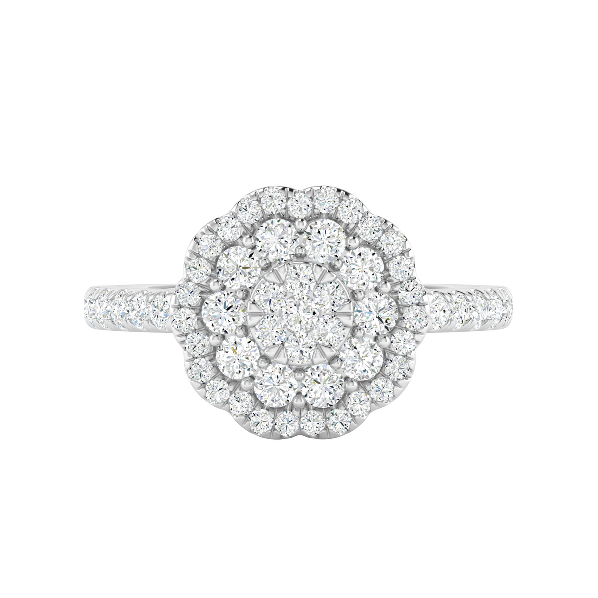 Rosette Halo Diamond Ring