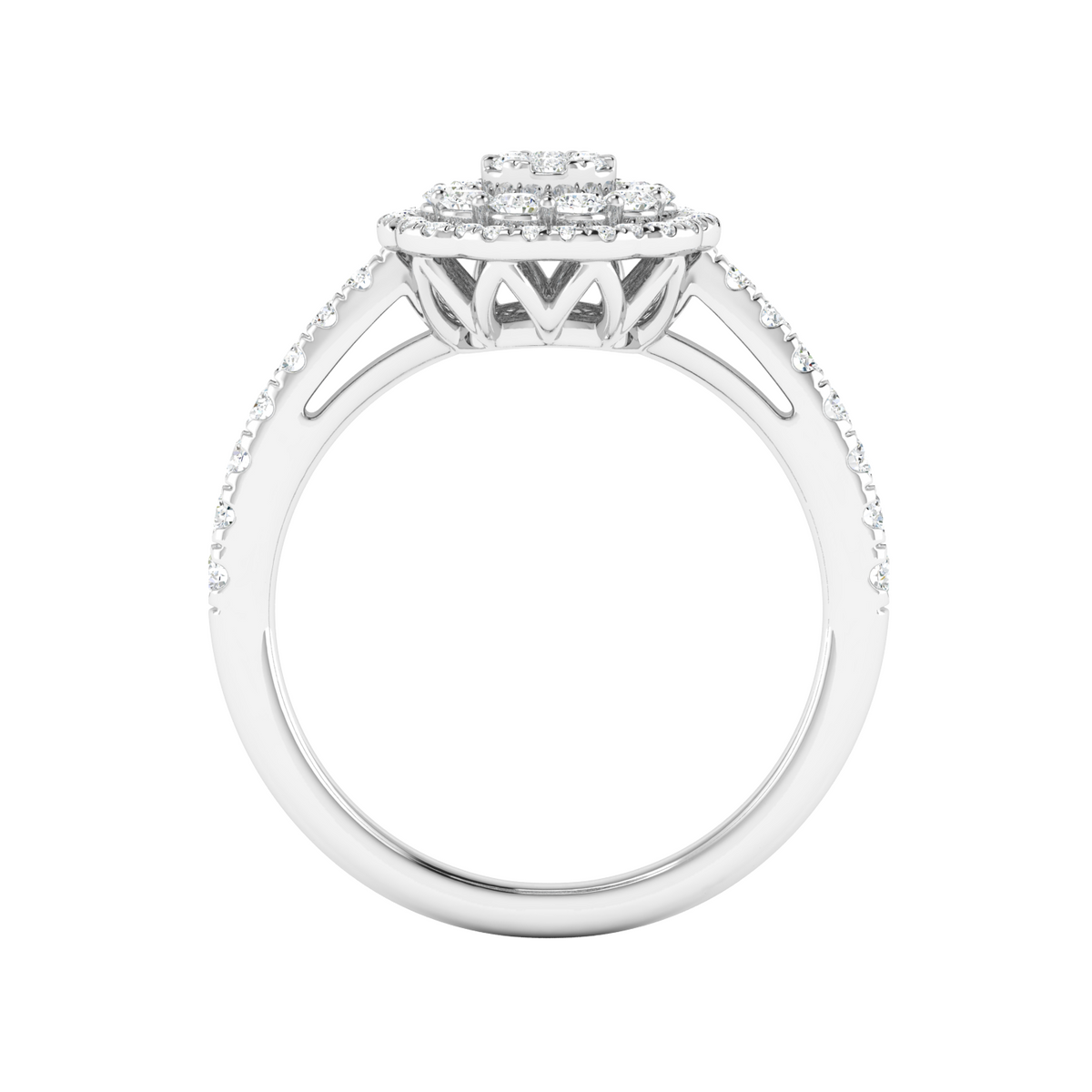 Rosette Halo Diamond Ring