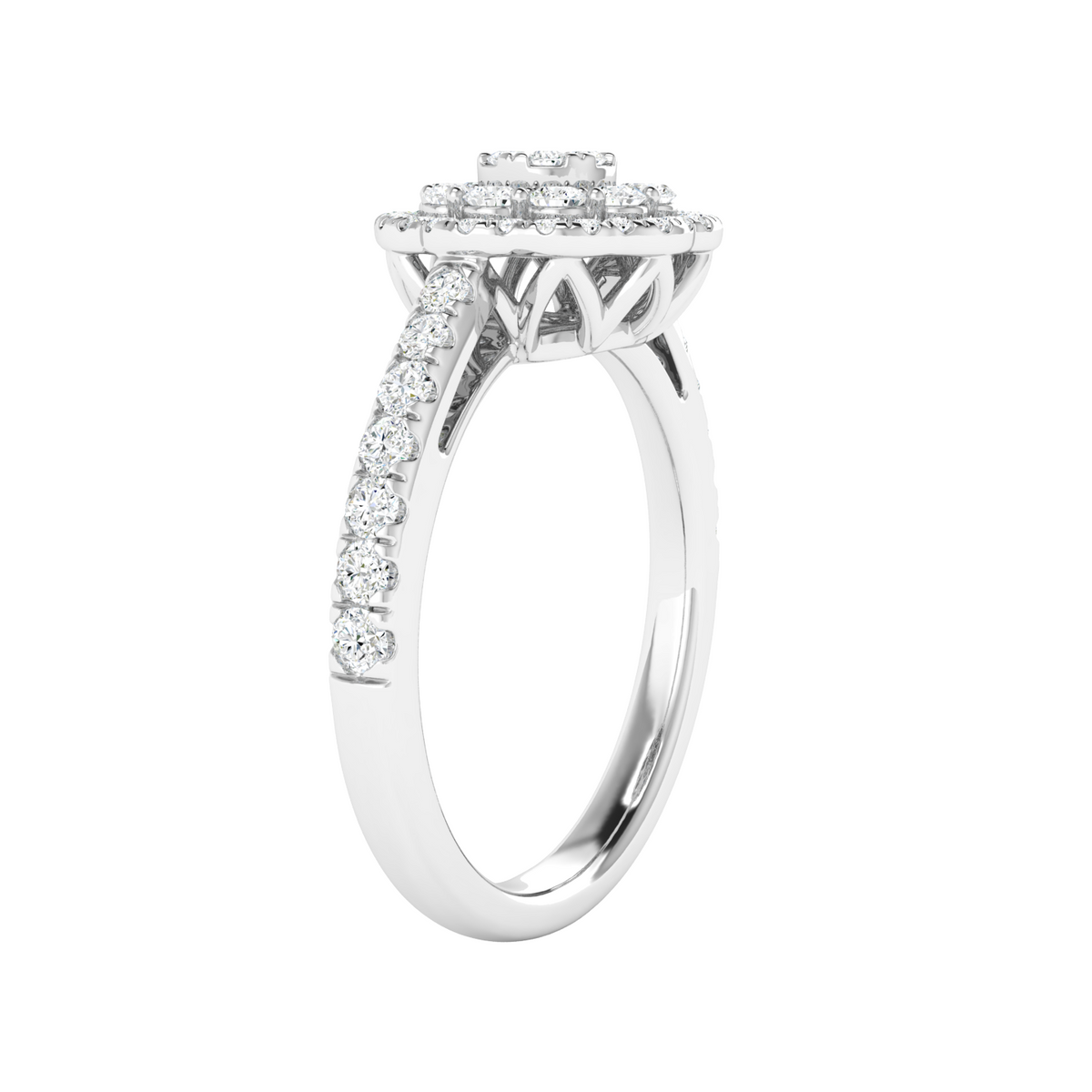 Rosette Halo Diamond Ring