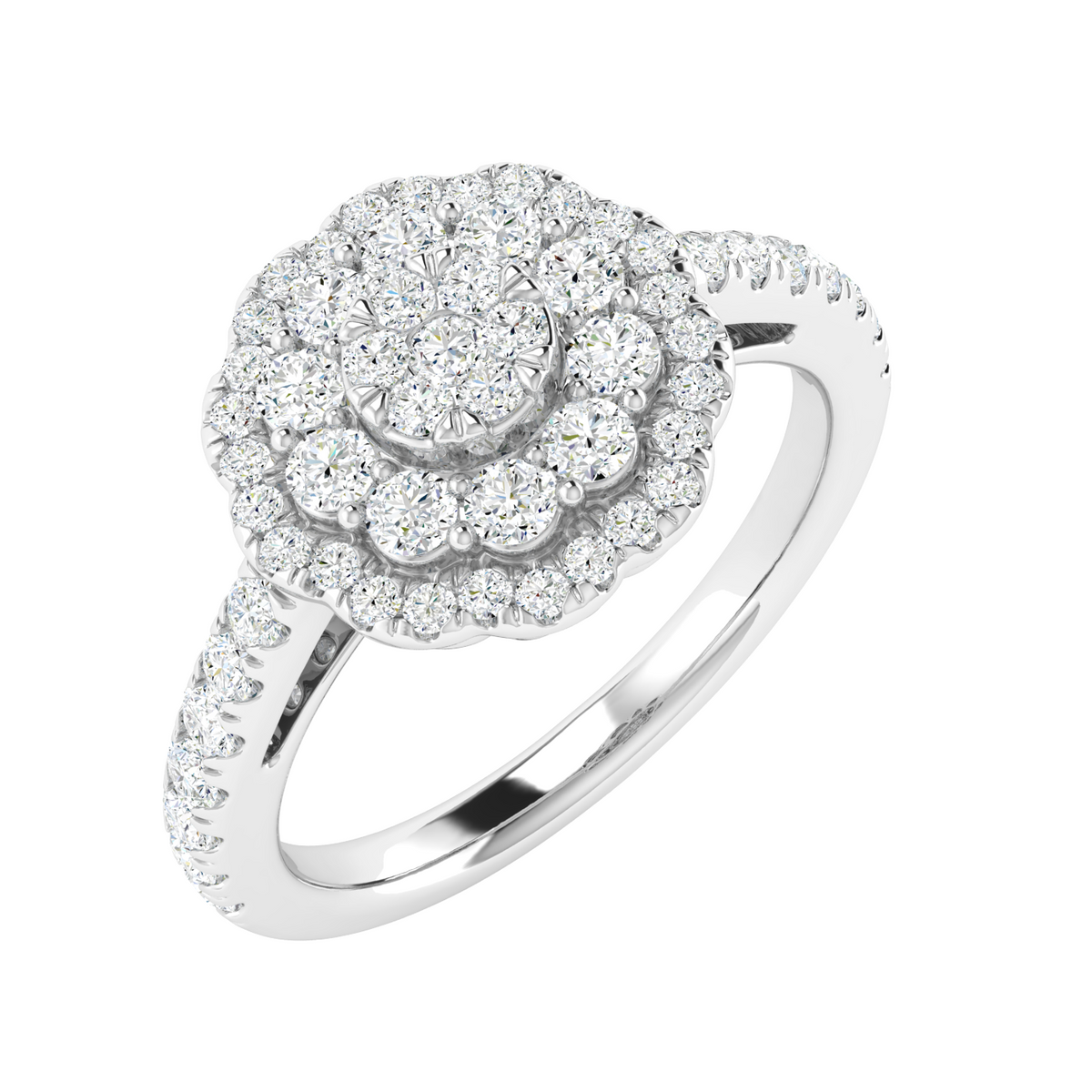 Rosette Halo Diamond Ring