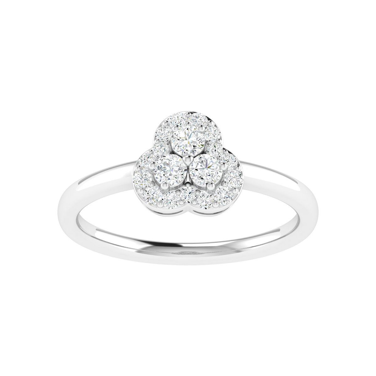 Trinity Clover Glow Diamond Ring