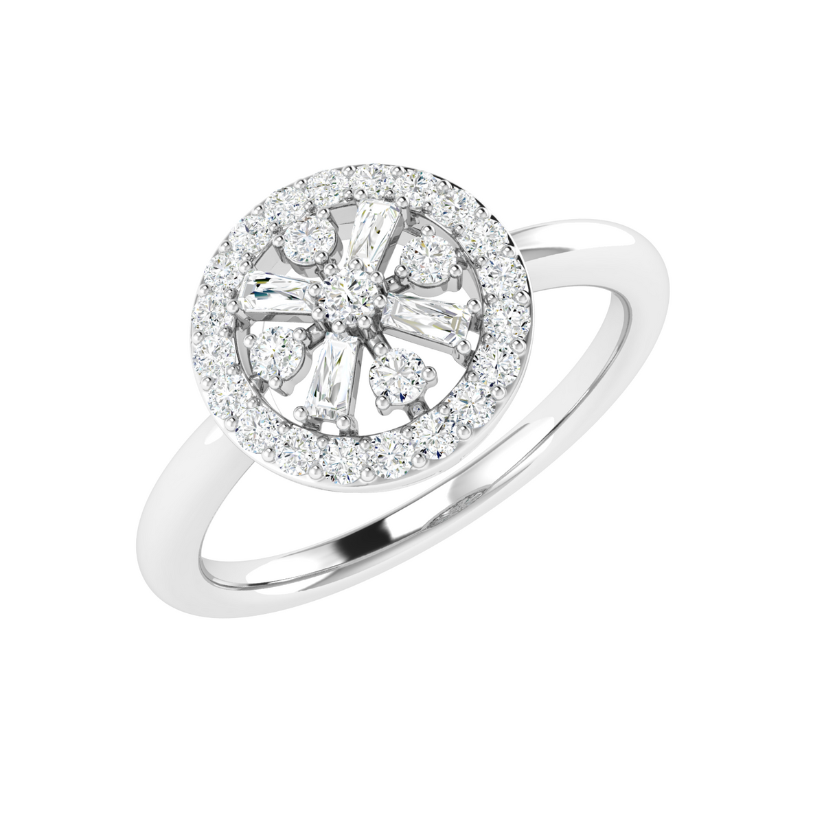 Soleil Floral Disc Diamond Ring