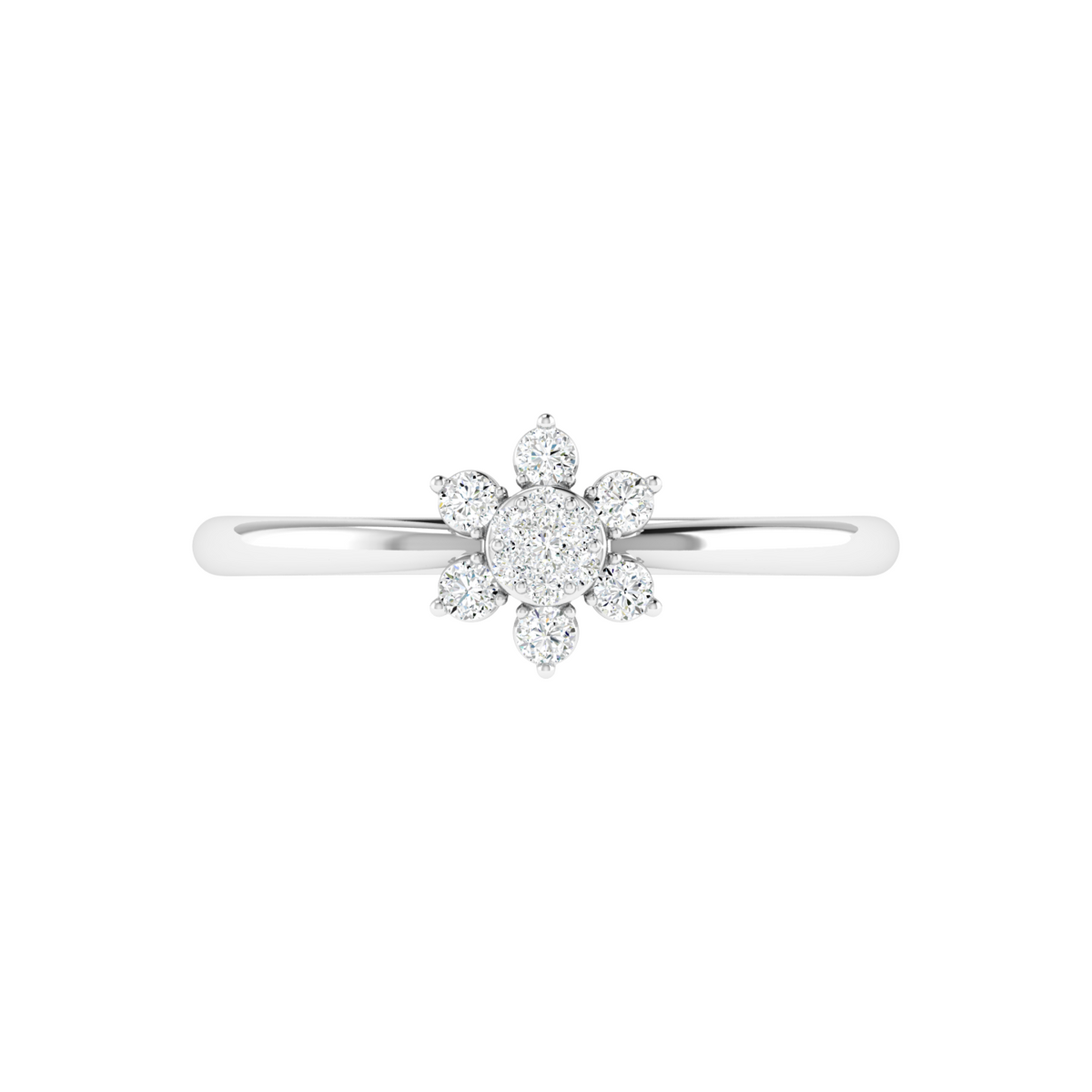 Six-Petal Diamond Ring