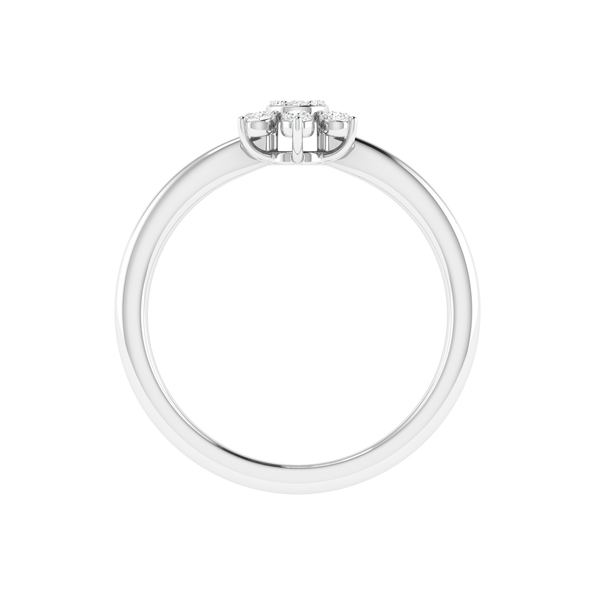 Six-Petal Diamond Ring